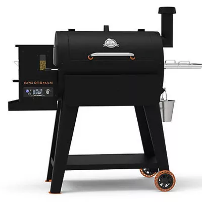 Pit Boss 820 Sportsman Series Wood Pellet Grill and Smoker with Wi-Fi, Black and Orange
