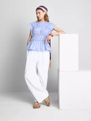 Camiseta fruncida de algodón de The Edit