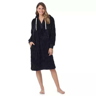 Women's Cuddl Duds Plush Hooded Midi Lounger