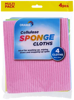 Orama Cellulose Sponge Cloths 4pk