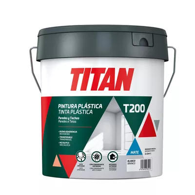 PINTURA PLÁSTICA INTERIOR/EXTERIOR MATE T200 4L BLANCO