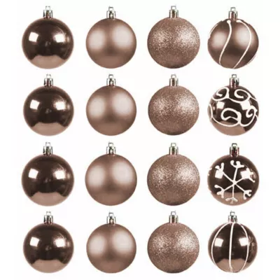 Julekugler, brun, 16 stk.