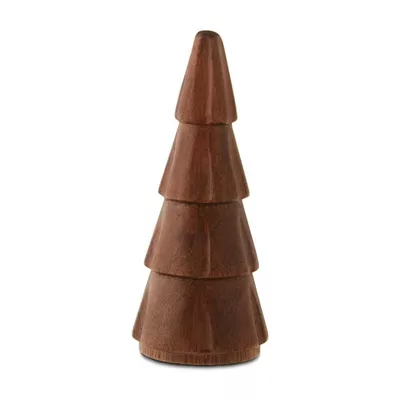 Mango Wood Christmas Tree Tabletop Decoration, Brown, 5", by Holiday Time