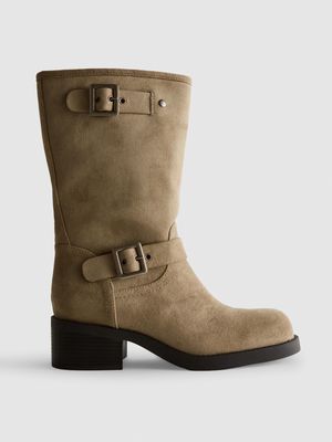 Botas moteras de antelina