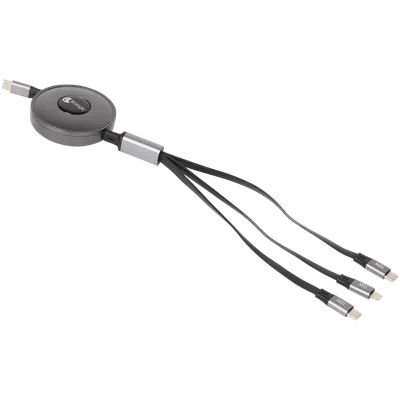 Navíjecí nabíjecí kabel 3 v 1 Sologic