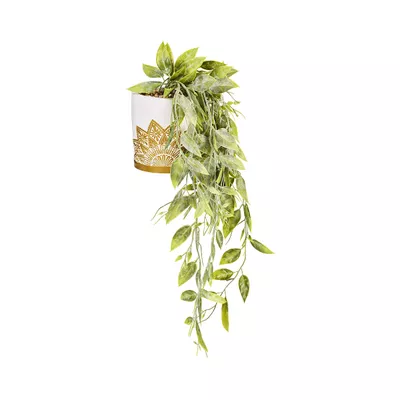 Hanging Faux Leaf in Zen Pot