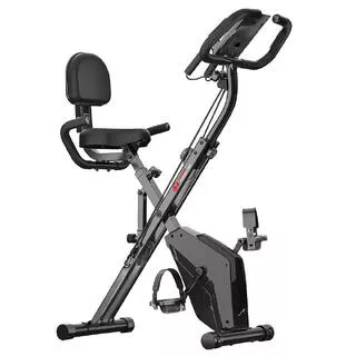 HOMEFITNESSCODE Cyclette magnetica pieghevole con fasce e schermo LCD