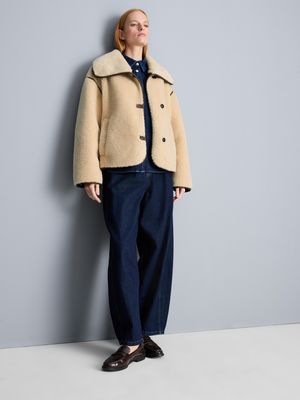 Chaqueta de borreguillo de corte cuadrado
