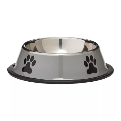 Stainless Steel Dog Bowl With Paw Print 16cm