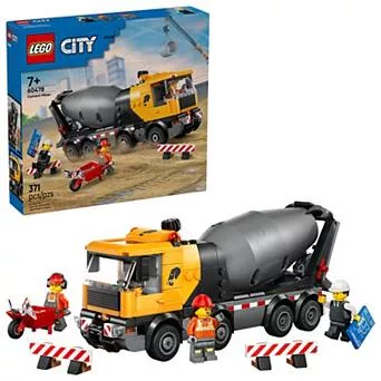 LEGO City Cement Mixer Truck 60478 Building Kit (371 Pieces)