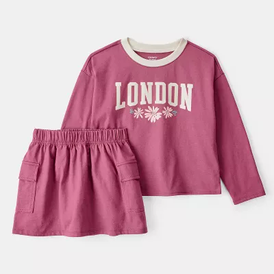 Girls 4-8 Carter's 2-Piece London Short-Sleeve Top & Skirt Set