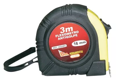 FLEXOMETRO CON FUNDA ANTIGOLPE 3 MX16MM