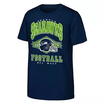 Youth Outerstuff College Navy Seattle Seahawks Kick Off T-Shirt