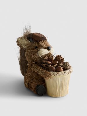 Figura decorativa de otoño con forma de ardilla