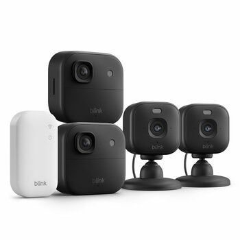 Blink 2K+ 4-Cam Combo (2 Outdoor + 2 Mini) + 2 Adaptors Black B0H2XC9BMS