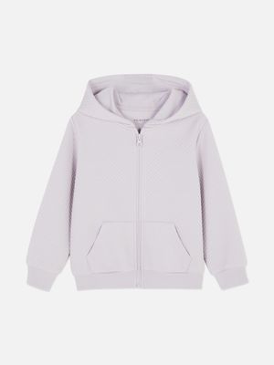 Sudadera texturizada con capucha y cremallera