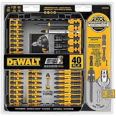 DEWALT Assorted Impact-Ready Screwdriver Set with ToughCase+ System, 40 pc.