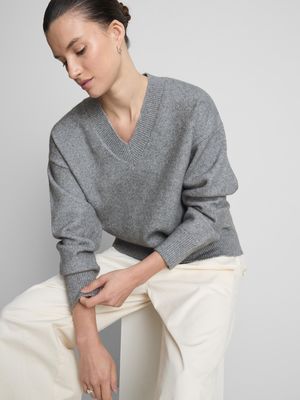 Jersey de punto con cuello de pico
