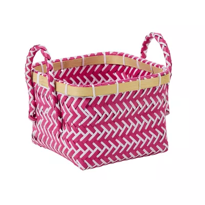 Colour Chevron Basket Woven Plastic S