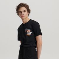 Reserved - Regular fit póló mintával - Fekete