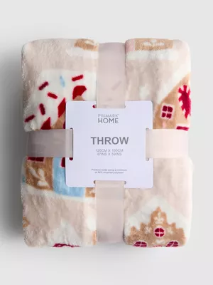 Manta de casitas de galleta de jengibre