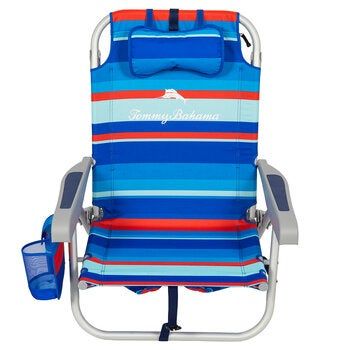 Tommy Bahama 5 Position Beach Chair Red/Blue Stripe 2 Pack