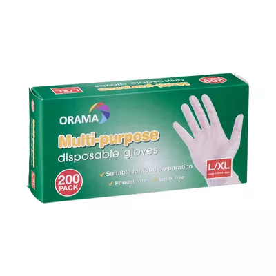 Orama Disposable TPE Gloves L/XL 200pk