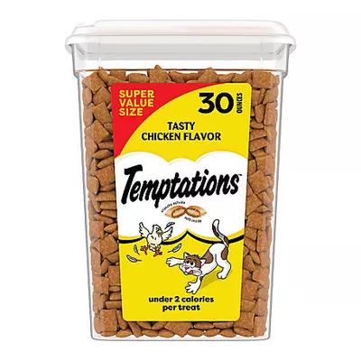 Temptations Classic Crunchy and Soft Tasty Chicken Flavor Cat Treats, 30 oz. Tub