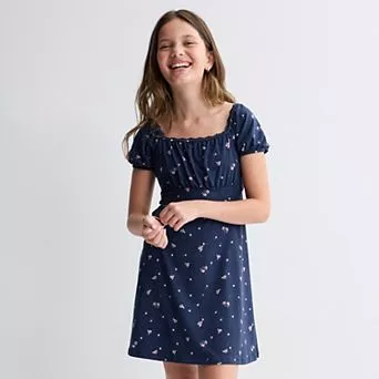 Girls 7-20 SO® Square Neck Lace Trim Dress in Regular & Plus Size