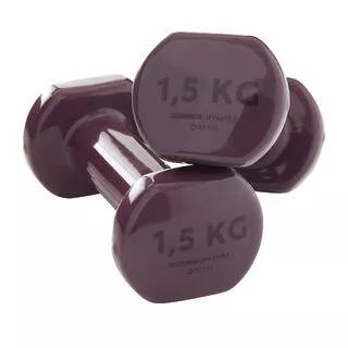 DOMYOS Manubri palestra PVC 2x1,5 kg bordeaux