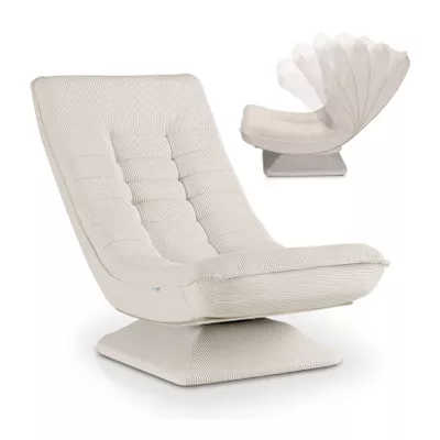 Juskys Relaxsessel Korsika - ergonomisch, 360° drehbar, 5-lagige Polsterung, klappbar - Cord Beige
