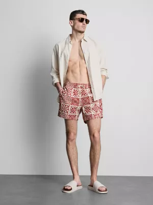 Bañador con estampado de mosaico