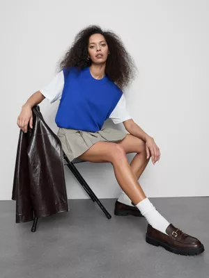 Chaleco de punto sin mangas 2 en 1