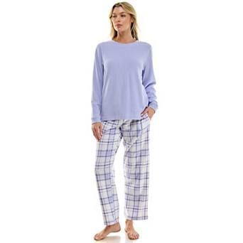 Women's Croft & Barrow® Microspan Fleece Pajama Top & Pajama Bottoms Set
