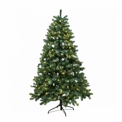 Kunstigt juletræ m/170 LED-lys, Aske, 150 cm