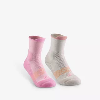 QUECHUA Calze trekking bambino HIKE 500 MID rosa