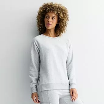 Women's Tek Gear® Ultrasoft Fleece High Slit Tunic Long Sleeve Crewneck