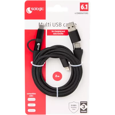 6 v 1: nabíjecí a datový kabel Sologic