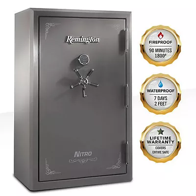 Remington 46 Long Gun + 6 Handgun 23.64 cu. ft. Electronic/Key Lock Nitro Gun Safe, 90 Min. Fire Rating, Gloss Finish