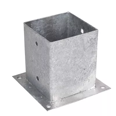 BASE ACERO GALVANIZADO CON PLETINA 12X12 CM