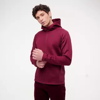 PUMA Felpa Puma uomo palestra ACTIVE con cappuccio con zip pesante bordeaux