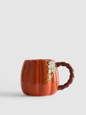 Taza de cerámica con forma de calabaza