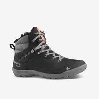 QUECHUA Scarpe calde da montagna donna SH100 MID impermeabili nere