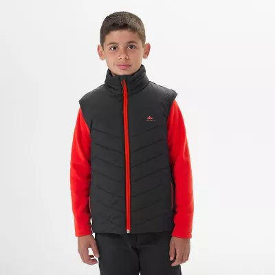 QUECHUA Wattierte Wanderweste Kinder Gr. 122–170 Hybridweste - schwarz