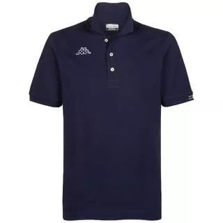 KAPPA polo maniche corte da uomo in cotone blu da fitness