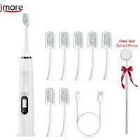 Jmore Ultrasound Electric Toothbrush 15 Mode Color Adult USB Rechargeable IPX7 Cleaning Whitening LCD Sonic Electric Toothbrush