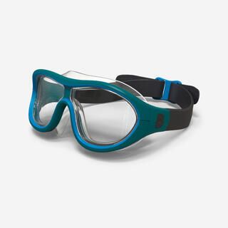 DECATHLON Maschera piscina taglia unica SWIMDOW lenti chiare blu-nero