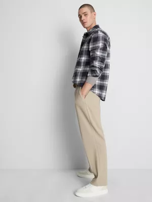 Camisa a cuadros con textura de manga larga