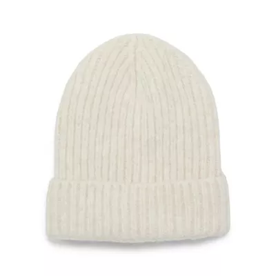 Time and Tru Women's Rib Beanie, One Size Fits Most, Winter White