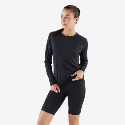 KALENJI Laufshirt langarm Damen - Sun Protect schwarz